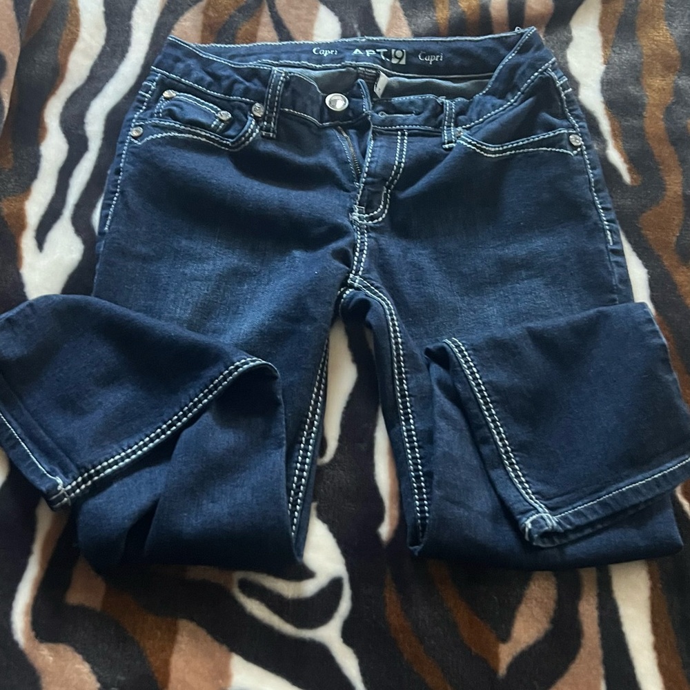 Apt. 9 Women's Dark Indigo Cropped Stretch Jeans